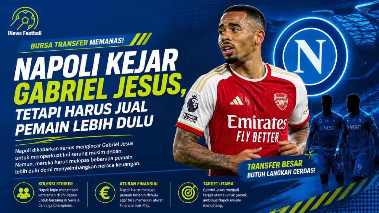Napoli Kejar Gabriel Jesus, tetapi Harus Jual Pemain Lebih Dulu