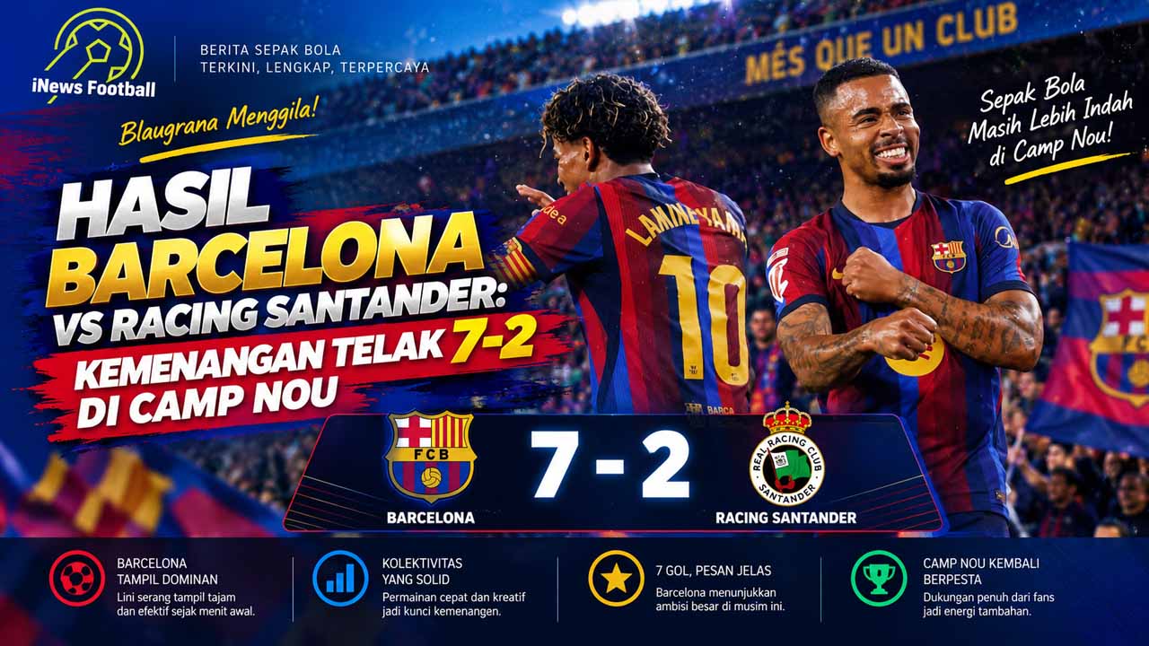 Barcelona Hancurkan Racing Santander 7-2, Start Sempurna Berlanjut