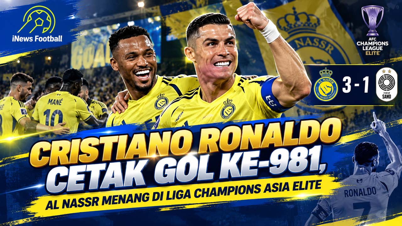 Ronaldo Tembus 981 Gol, Al Nassr Menang Setelah Laga Tertunda